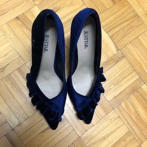 High quality Fabric Velvet Pumps royal blue